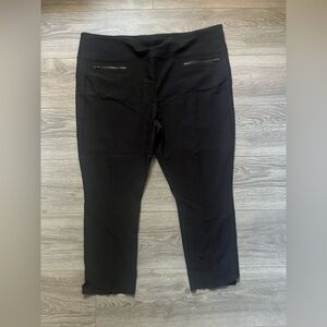 Athleta Black Zipper Pocket Cropped Athletic Workout Yoga Pilates Leggings 2X